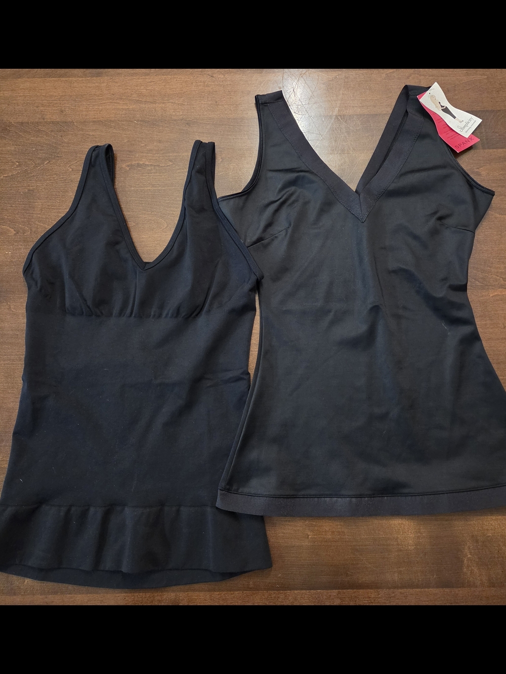 2 SPANX Black V-Neck Camisoles